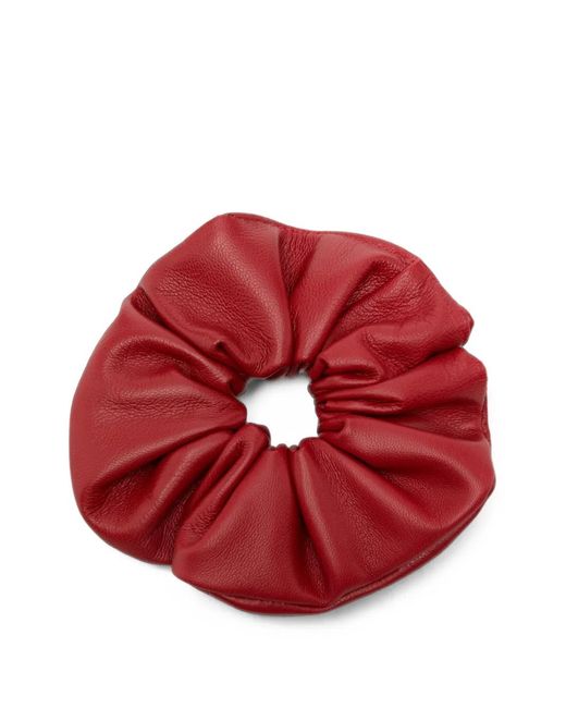 Manokhi Red Leather Scrunchie