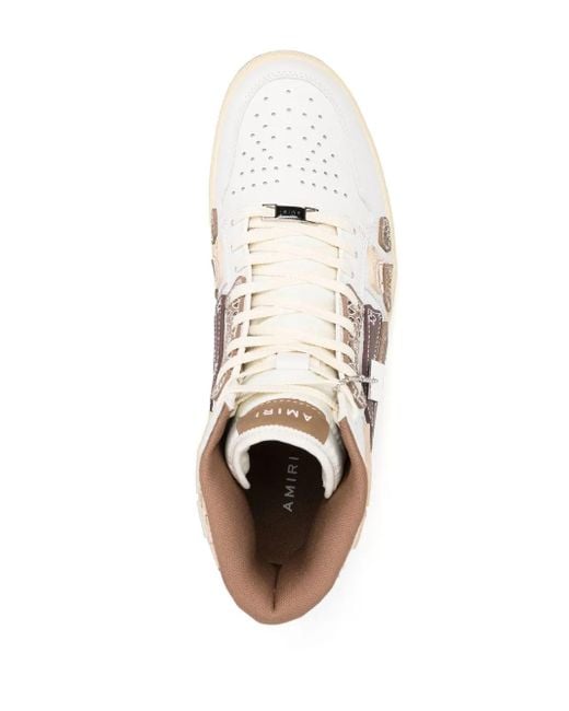 Amiri White Skel Top Hi Bandana Leather Sneakers for men