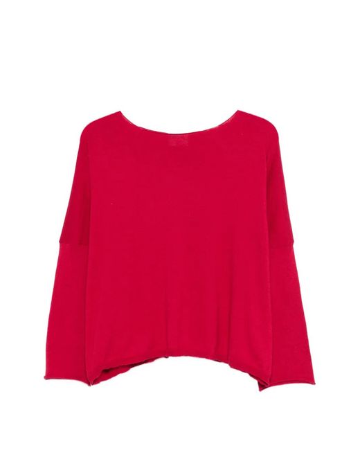 Be You Red Boat-Neck Top