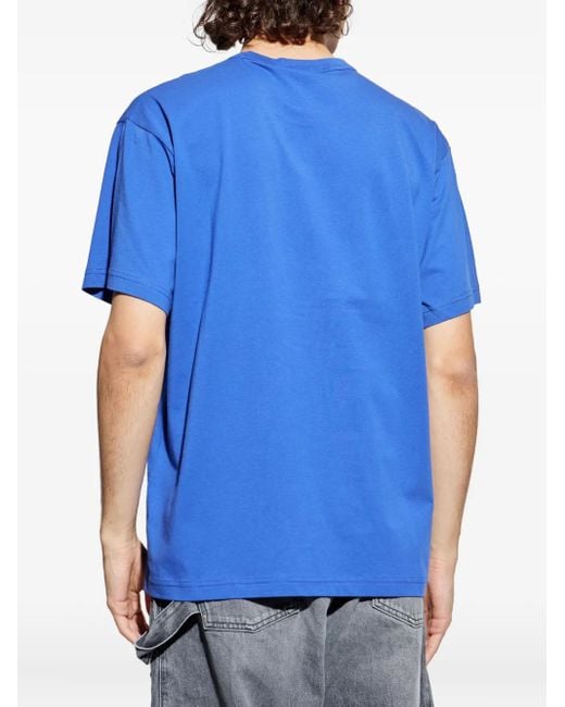 Versace Jeans Couture Blue Logo-Print T-Shirt for men