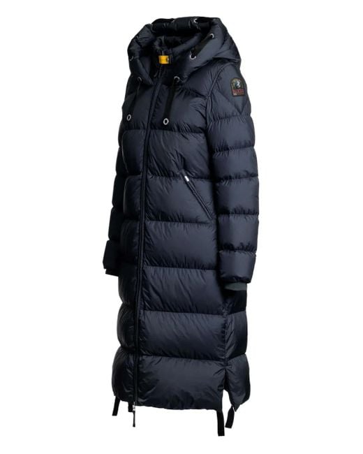 Parajumpers Blue Panda Hooded Long Puffer Coat