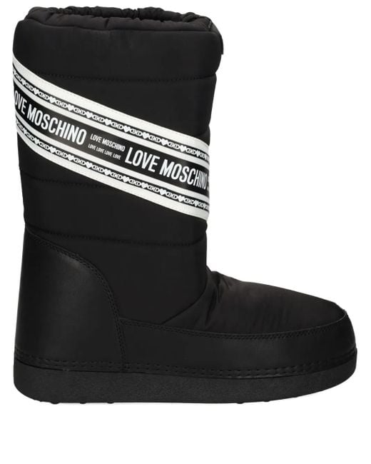 Love Moschino Women's Black Logo-Print Snow Boots