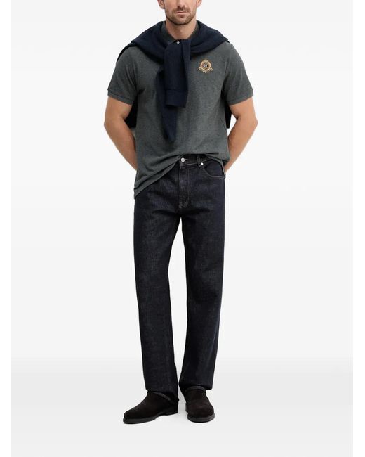 Hackett Gray Cotton Polo Shirt for men