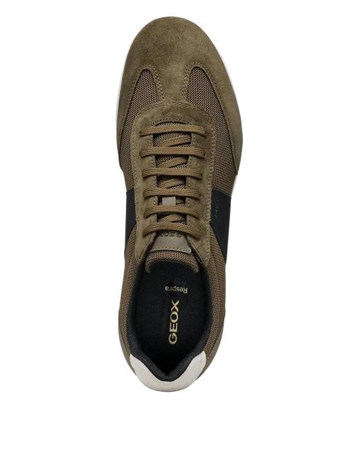 Geox Brown Arthiene Mesh-Panel Suede Sneakers for men