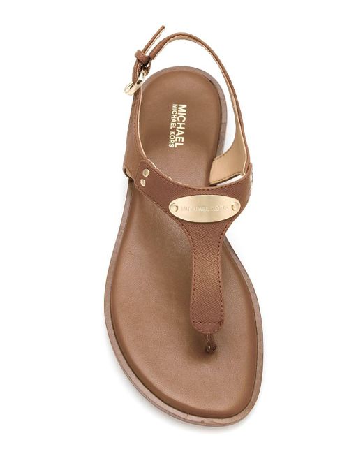 logo plate leather sandal
