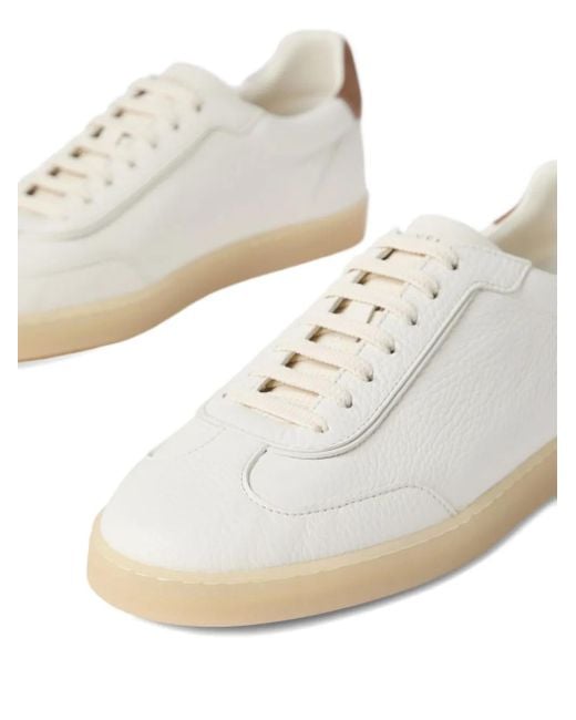 Baskets En Cuir Et Daim Brunello Cucinelli pour homme en coloris White