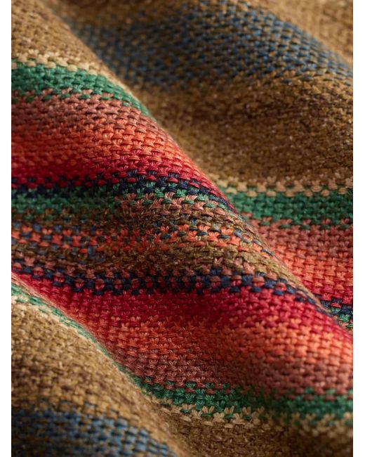 RRL Brown Buttoned Striped Knitted Shirt for men