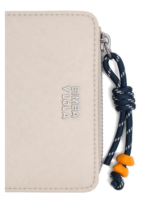 Bimba Y Lola White Logo Zip Wallet