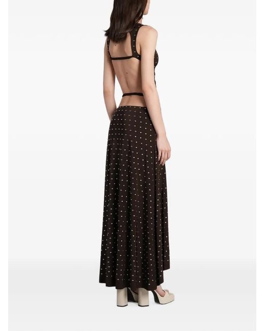 Siedres Black Stud-Embellished Open-Back Dress