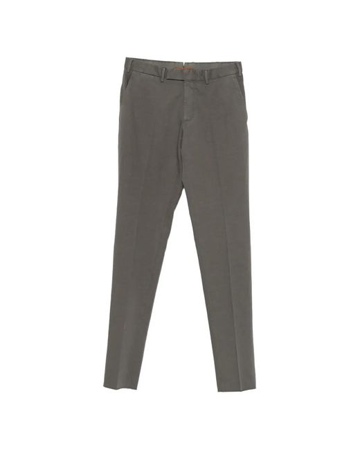 Zegna Gray Belt-Loop Chinos for men