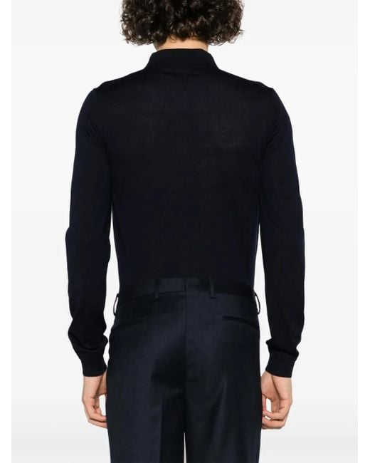 Ballantyne Blue V-Neck Wool Cardigan for men