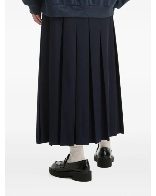 Falda midi plisada con cordones B+ AB de color Blue