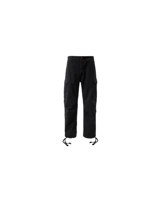 HELLSTAR Black Canvas Drawstring-Cuff Cargo Pants for men