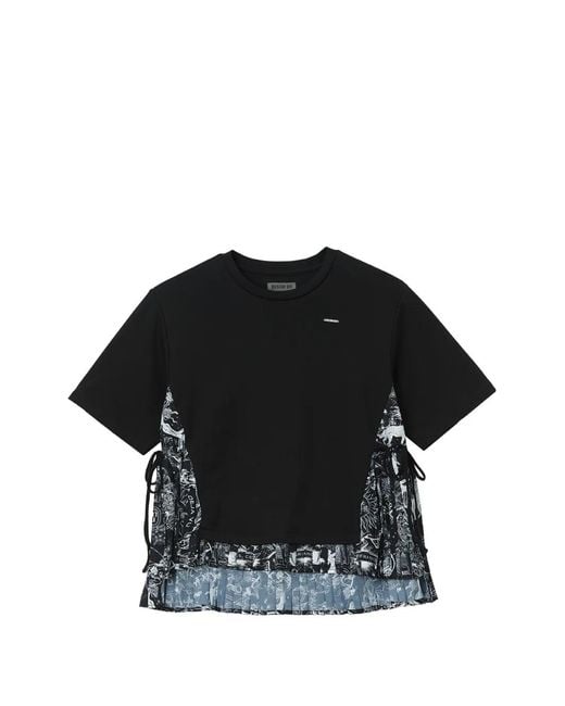 Musium Div. Black Bandana-Print Panelled T-Shirt