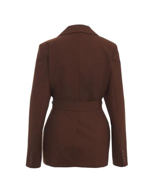Semicouture Brown Veste Ceinturée À Boutonnière Croisée
