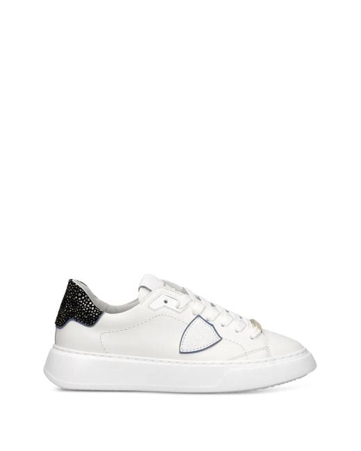 Philippe Model White Temple Leopard-Print Sneakers