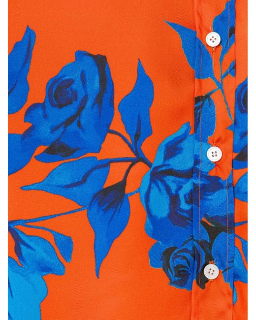 AZ FACTORY Blue Tiger Lily-print Blouse