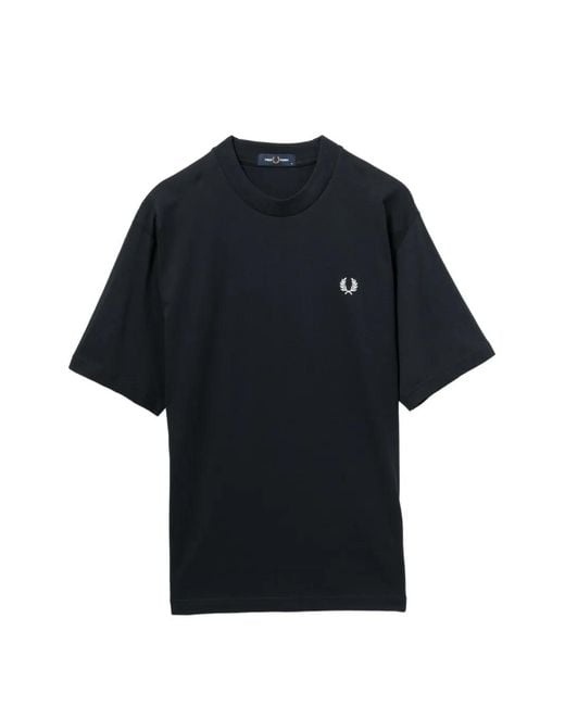 Fred Perry Black Logo-Embroidered T-Shirt for men