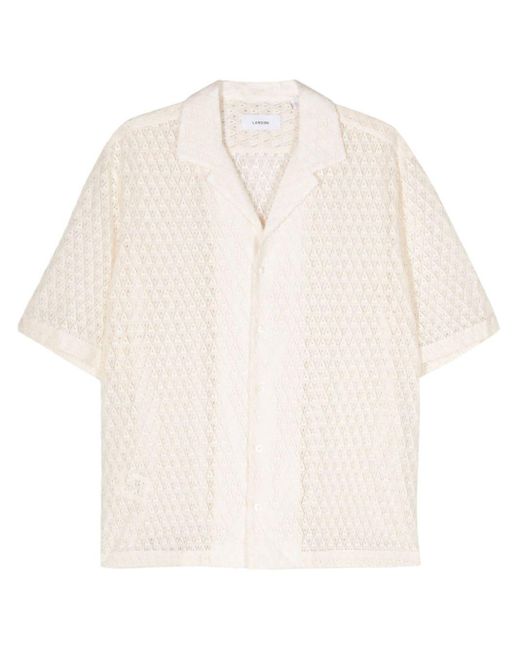 Lardini Overhemd Met Macramé Detail in het White voor heren