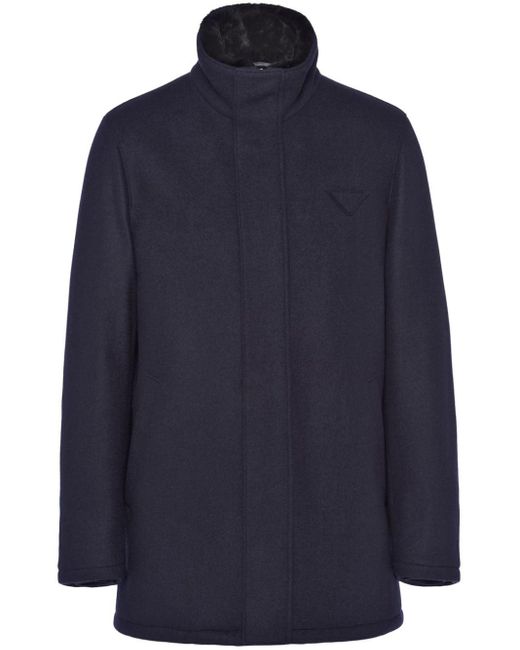 Prada Jacke aus Wollgemisch mit Triangel-Logo in Blue für Herren
