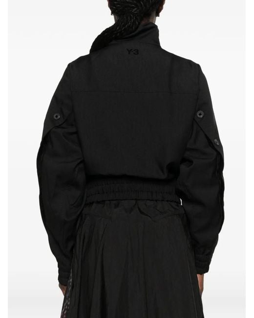 Y-3 Black Button-Detail Elasticated-Waist Jacket