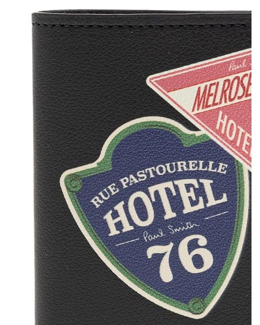 Paul Smith Black Graphic-Print Leather Wallet for men