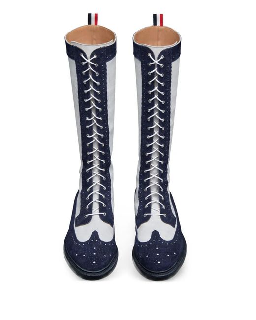 Thom Browne Blue Longwing Suede Knee-High Boots for men