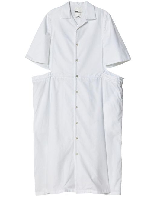 Noir Kei Ninomiya White Hemdkleid mit Cut-Outs