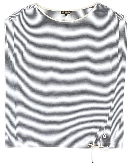 Loro Piana Gray Striped Silk Vest