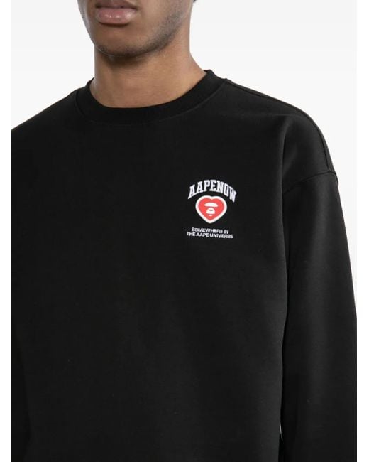 Aape By A Bathing Ape Black Logo-Patched Sweatshirt for men
