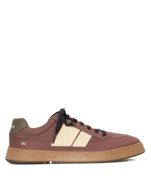Osklen Brown Panelled Lace-Up Trainers for men
