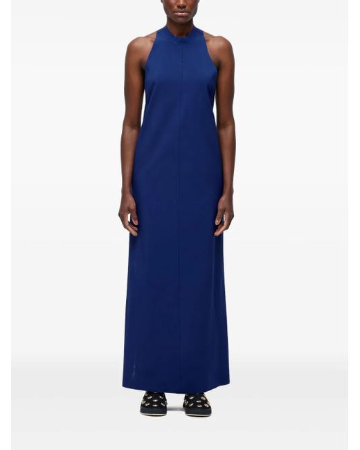 Osklen Black Maxikleid Mit Stehkragen