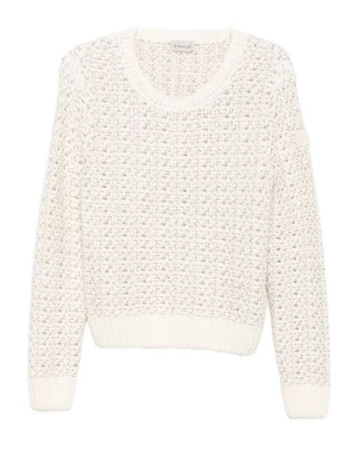 Moncler Sweater Met Ronde Hals in het White