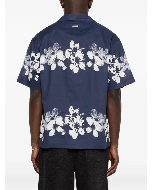Iceberg Blue Floral-Pattern Shirt for men