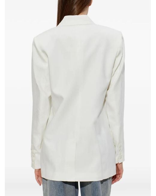 Gestuz White Double-Breasted Blazer