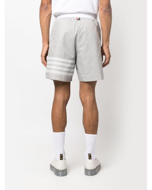 Pantalones cortos de deporte con motivo 4-Bar Thom Browne de hombre de color White