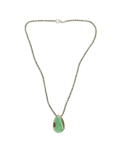 Madison Metallic Chrysoprase Teardrop Necklace