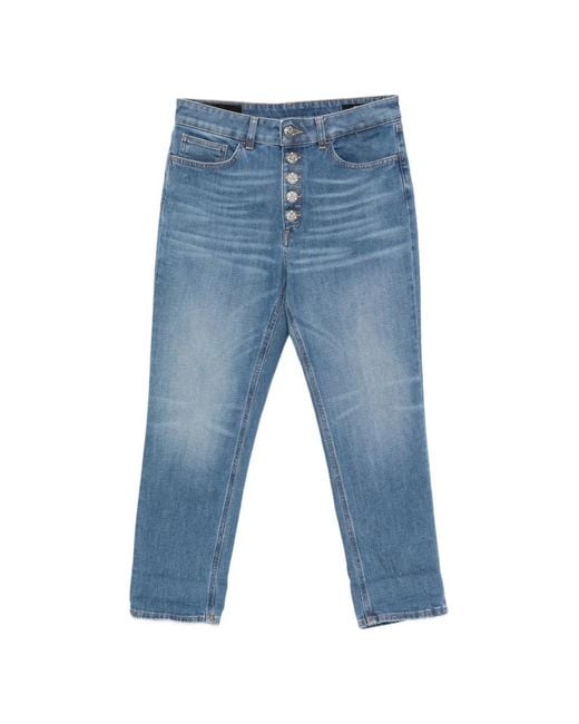 Dondup Koons Broek Met Knopen in het Blue