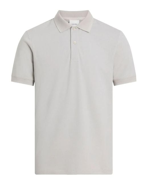 Calvin Klein White Short-Sleeve Polo Shirt for men
