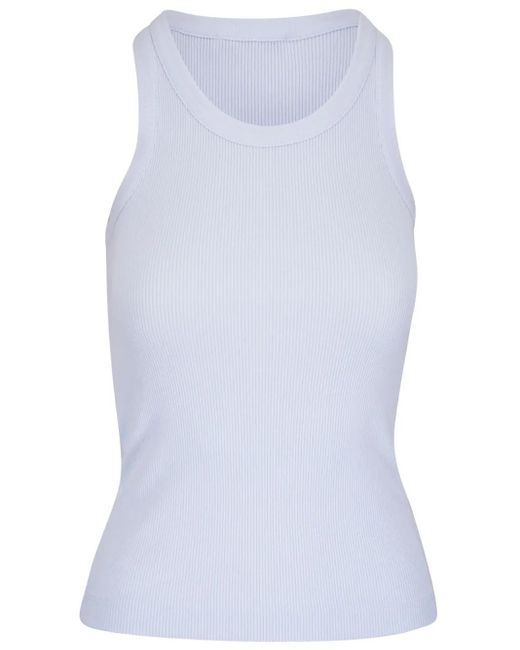 Vince White Fine-Ribbed Tank Top