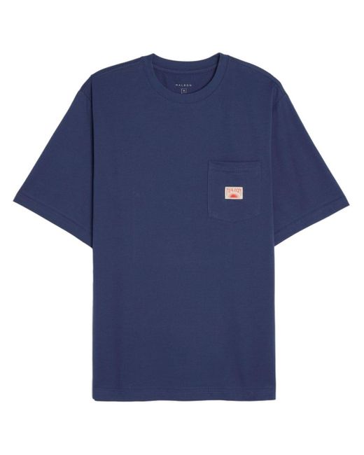 Malbon Golf Blue Logo-print Cotton T-shirt for men