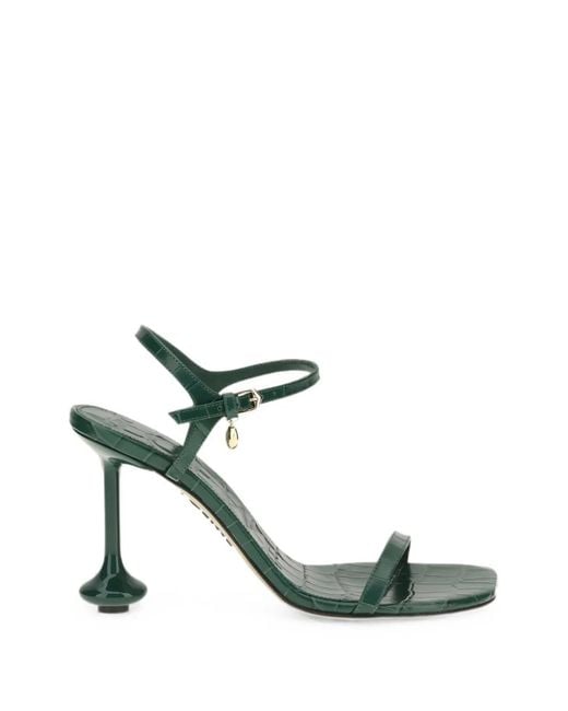 Loewe Green Toy Croc-Effect Leather Sandals
