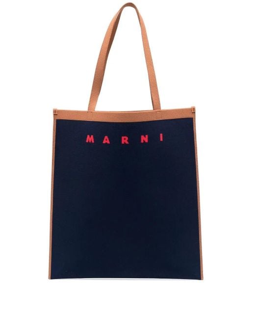 Sac Cabas À Logo En Intarsia Marni pour homme en coloris Blue
