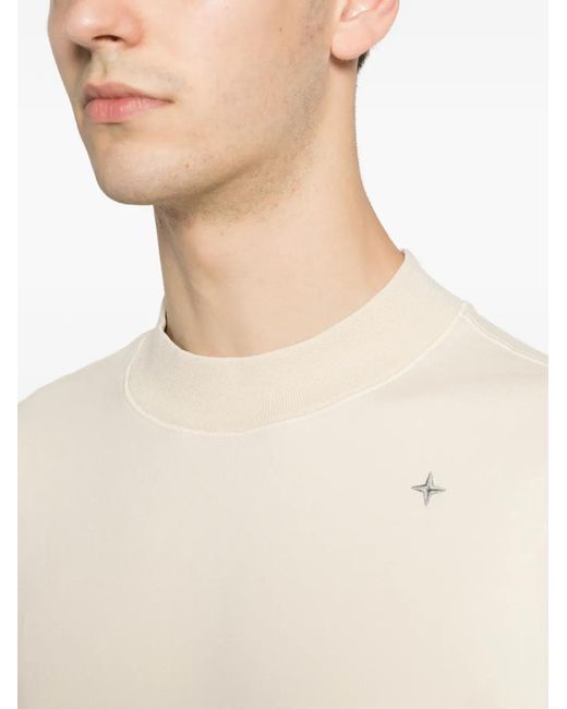Stone Island Natural Logo-Embroidered Sweatshirt for men