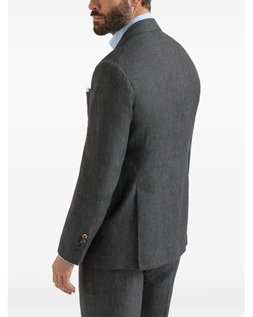 Brunello Cucinelli Gray Délave Linen Blazer for men