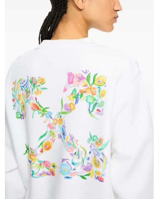 Off-White c/o Virgil Abloh White Arrow Glowing Flower Sweatshirt