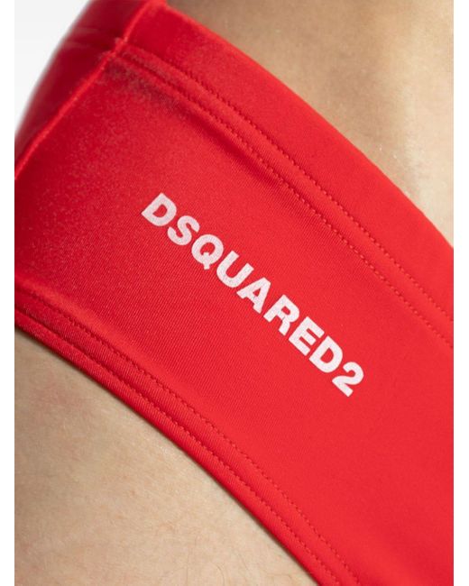 DSquared² Orange Colour-block Swimming Trunks for men