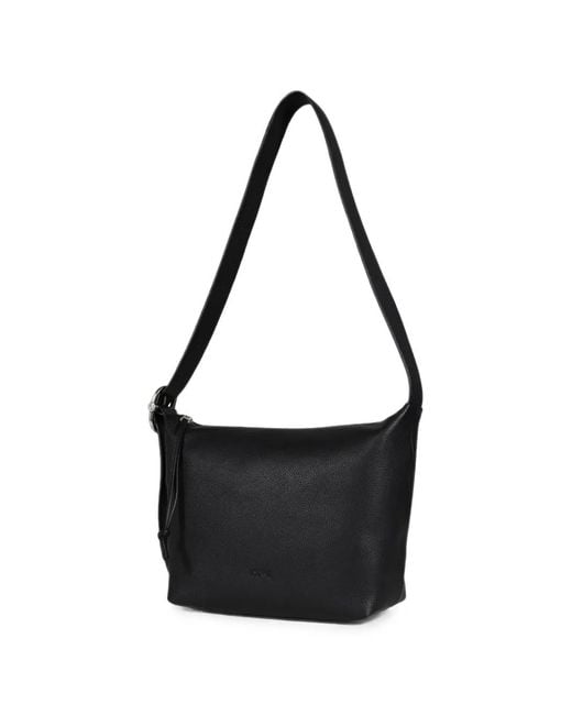 Loewe Black Medium Loop Leather Shoulder Bag for men
