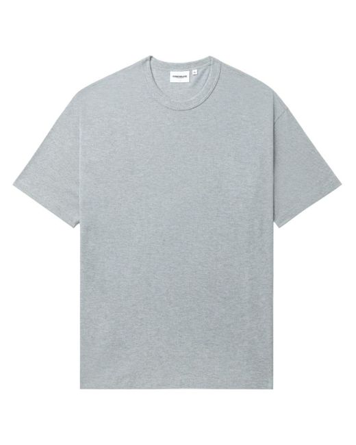Chocoolate Gray Logo-patch Cotton T-shirt for men