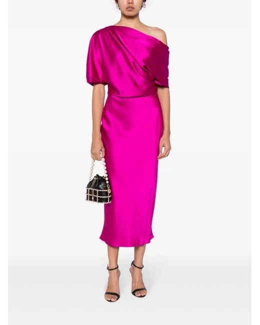 bright purple midi dress Purple Printed Midi Dress (FN-WN-SKIR000884-BRIGHT-PURPLE)
